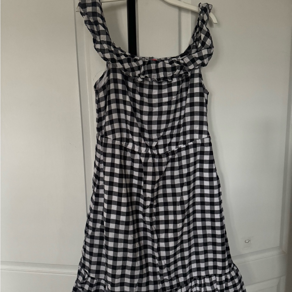 Black and White Checkered Kids Dress
